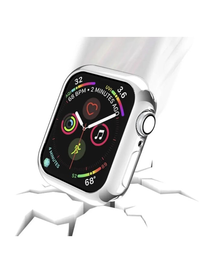 Apple Watch Protective Case Full Coverage Electroplated TPU Anti-Fall Protective Soft Shell Suitable For Apple Watch 98/7/SE/6/5-Color:Pink-Exterior Dimension:S10 Generation 46mm