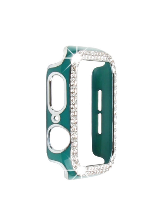 Watch Hollow Protective Case Double Row Drill Double Color Watch Shell Compatible Series 1 2 3 4 5 6 7-Color:Pink Rose Gold-Appearance Size:45mm