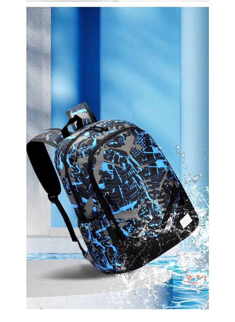 Middle and High School Students' Schoolbags, Large Capacity Backpacks, USB Graffiti, Light and Casual Backpacks 43*29*20CM
