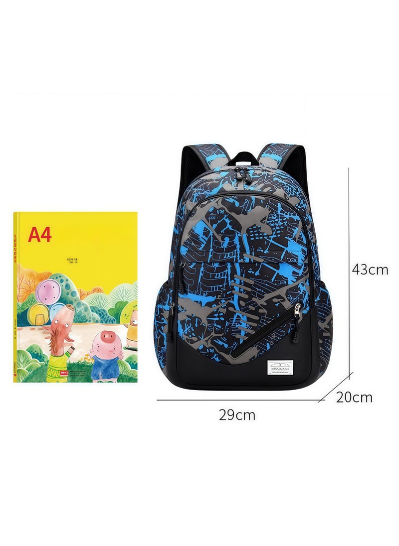 Middle and High School Students' Schoolbags, Large Capacity Backpacks, Graffiti, Light and Casual Backpacks 43*29*20CM