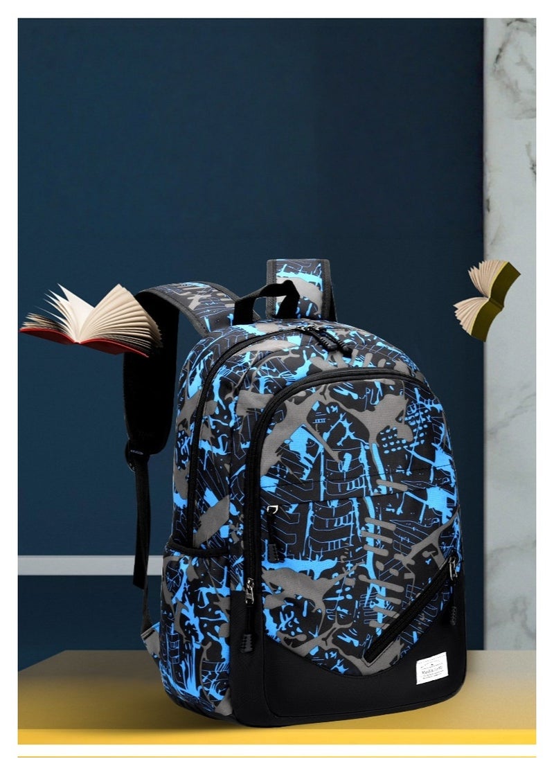 Middle and High School Students' Schoolbags, Large Capacity Backpacks, Graffiti, Light and Casual Backpacks 43*29*20CM