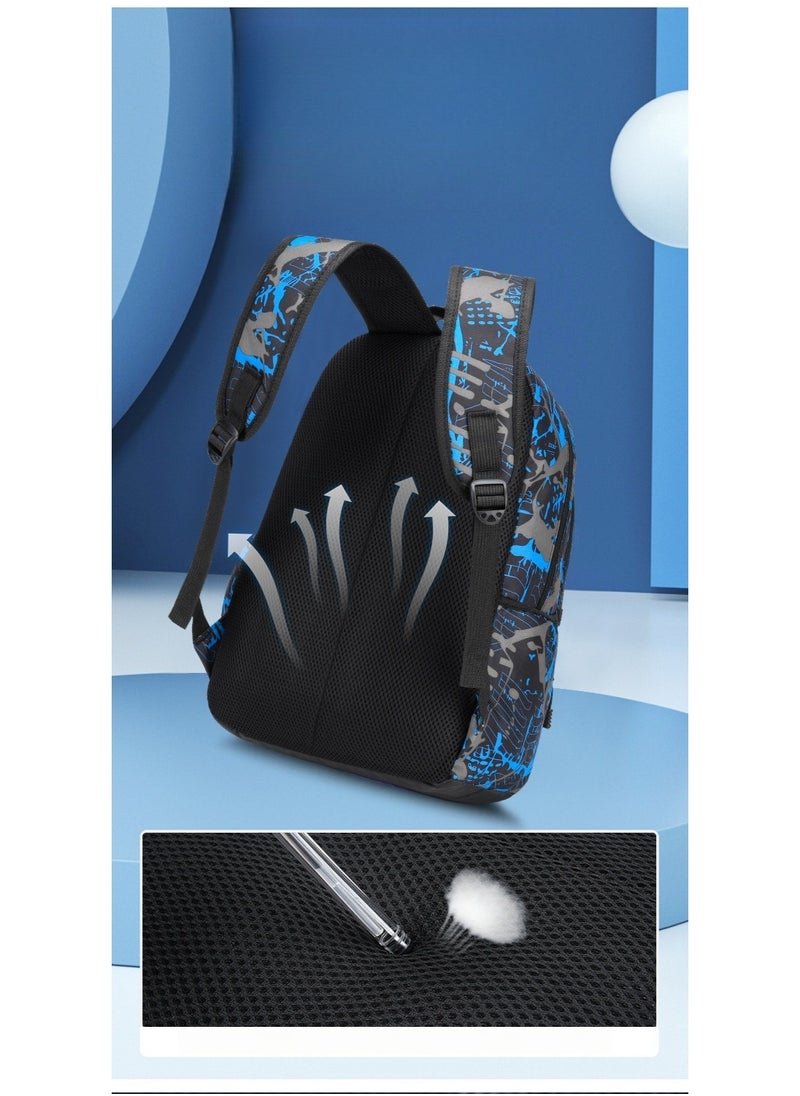 Middle and High School Students' Schoolbags, Large Capacity Backpacks, Graffiti, Light and Casual Backpacks 43*29*20CM