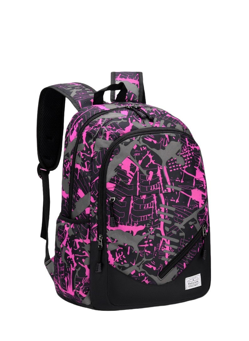Middle and High School Students' Schoolbags, Large Capacity Backpacks, Graffiti, Light and Casual Backpacks 43*29*20CM