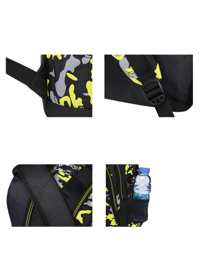 Primary and Secondary School Students' Backpack Camouflage Print Schoolbag Boys and Girls Backpack 31*40*13CM +Lunch bag + Pencil Case Three-piece Set