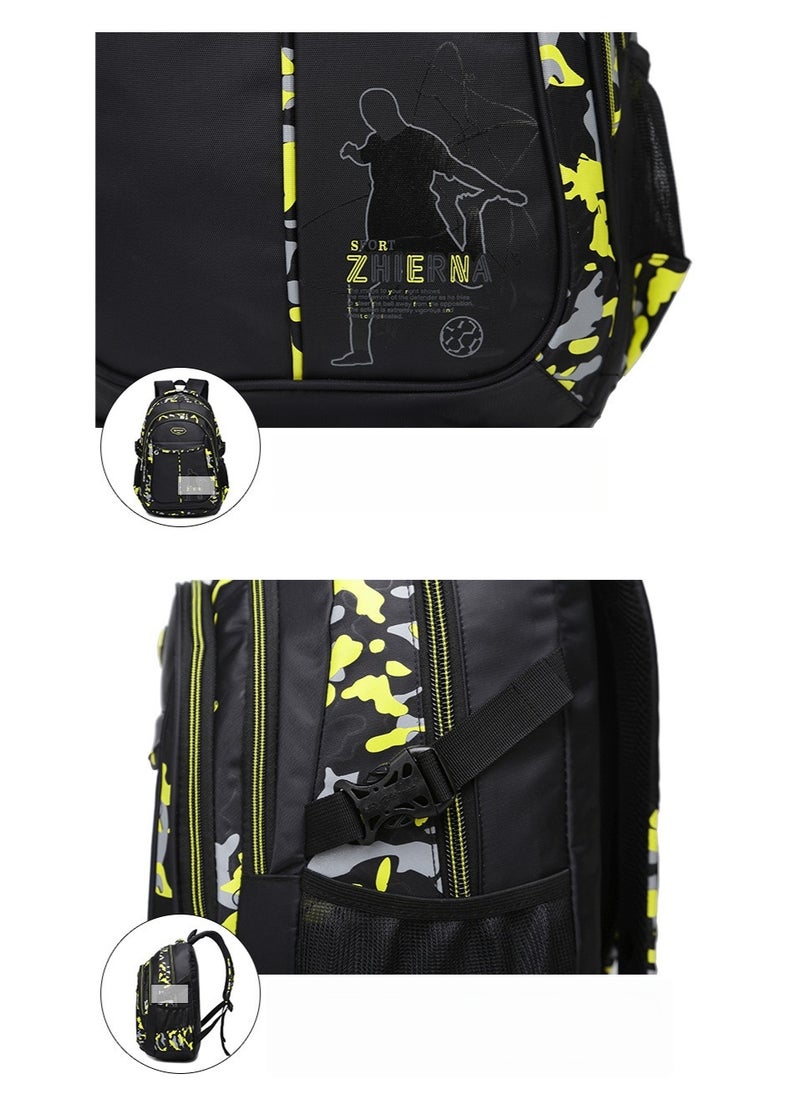 Primary and Secondary School Students' Backpack Camouflage Print Schoolbag Boys and Girls Backpack 31*40*13CM +Lunch bag + Pencil Case Three-piece Set