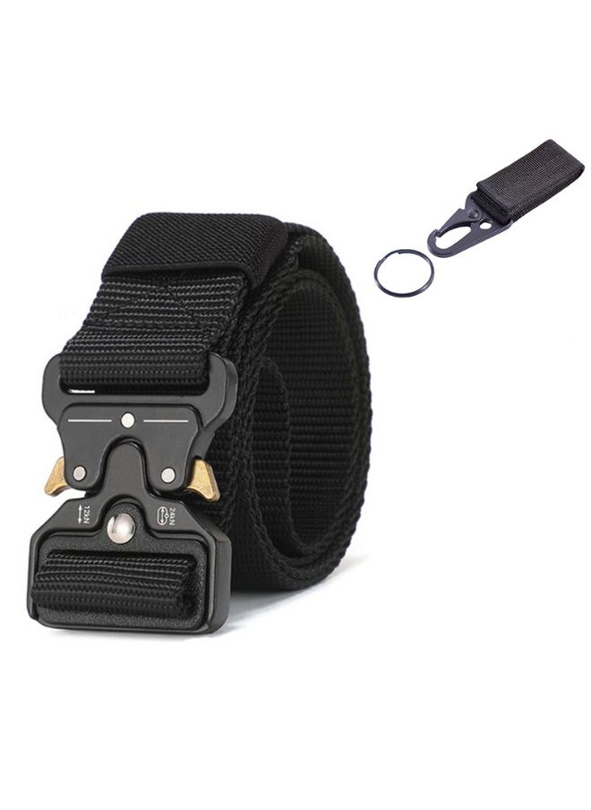 Tactical Snake Eye Belt for Casual JeansBlack + Keychain Black + Keychain