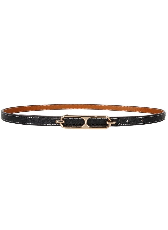 New Double-Sided Womens Belt for Dresses and Suits Camel + Black
