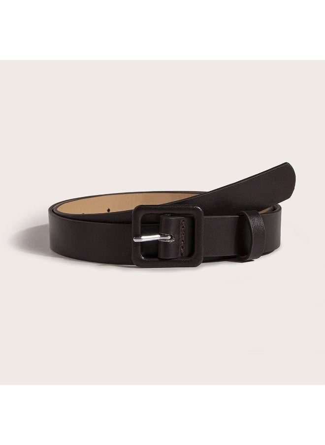 Ladies Fashion PU Belt with Pin Buckle CHECOLATE