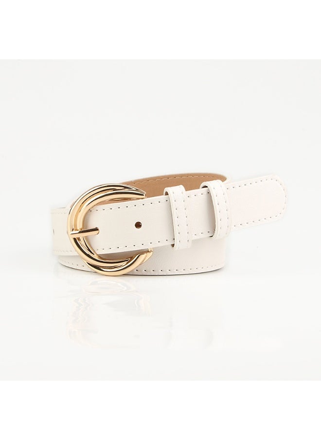 Fashionable Korean-style Alloy Belt for Dresses and Jeans White