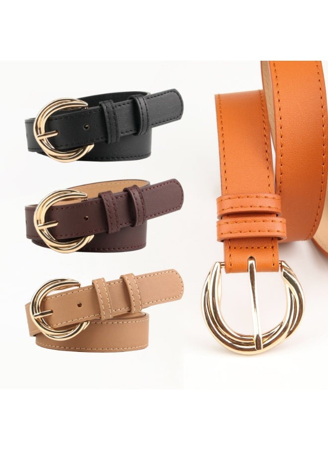 Fashionable Korean-style Alloy Belt for Dresses and Jeans White