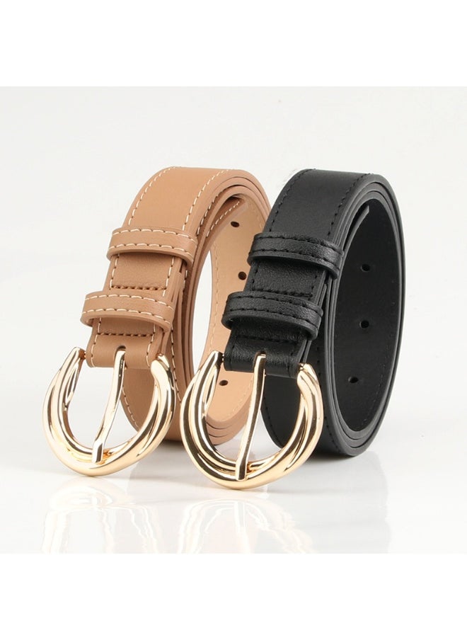 Fashionable Korean-style Alloy Belt for Dresses and Jeans White