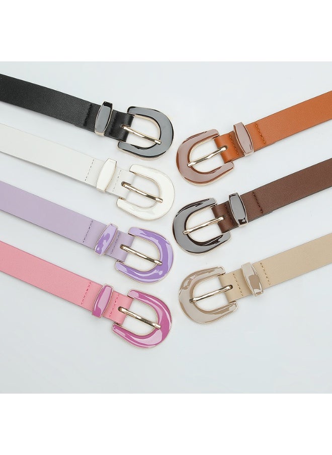 Fashion Alloy Resin Buckle Womens Belt Elegant Accessory CAMEL