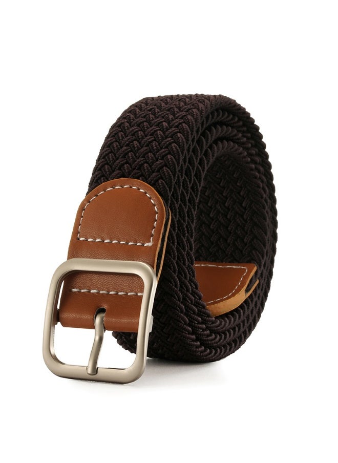 Fashion Elastic Canvas Belt for Ladies and Gents Coffee