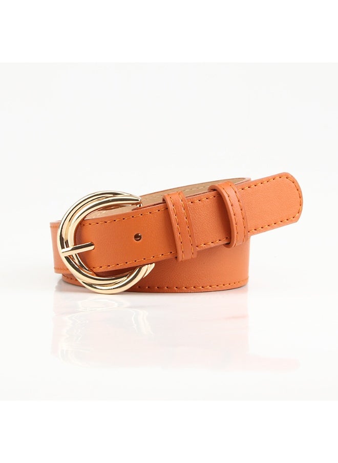Fashionable Korean-style Alloy Belt for Dresses and Jeans Camel