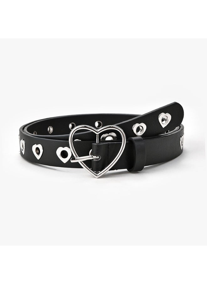 2023 Ladies Fashion Heart Buckle Denim Belt CAMEL