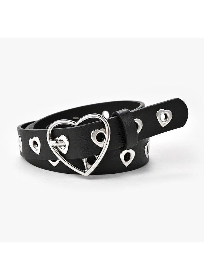 2023 Ladies Fashion Heart Buckle Denim Belt CAMEL