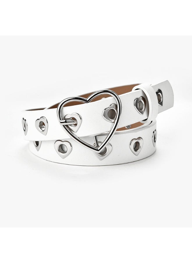2023 Ladies Fashion Heart Buckle Denim Belt CAMEL