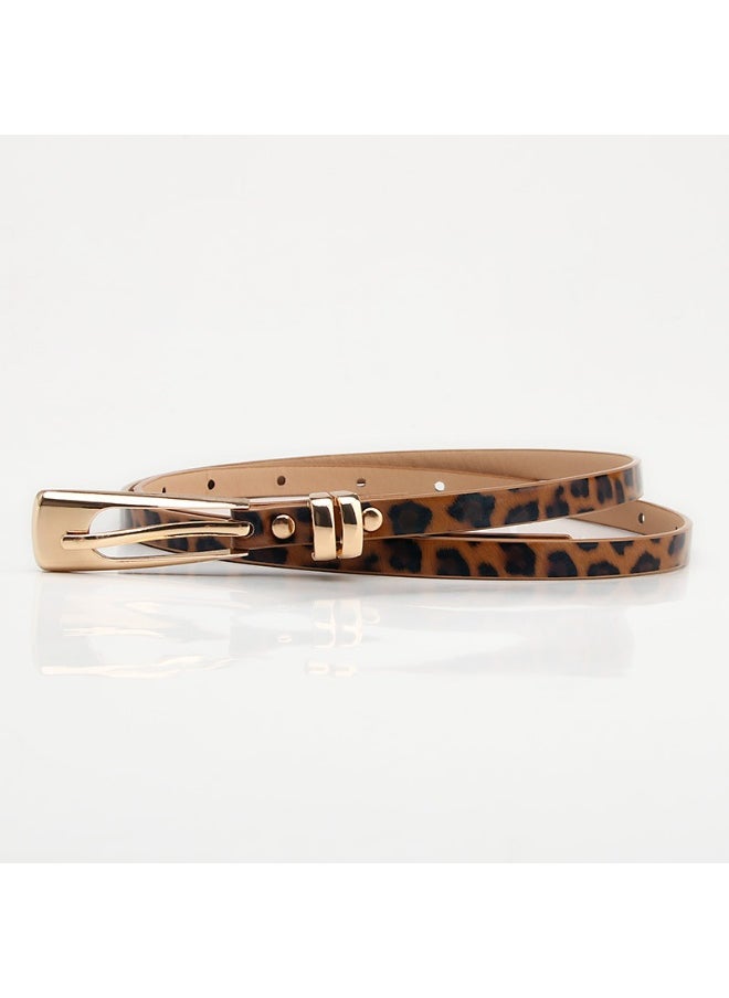 Fashion Womens Slim Waist Belt Alloy Buckle Leopard White