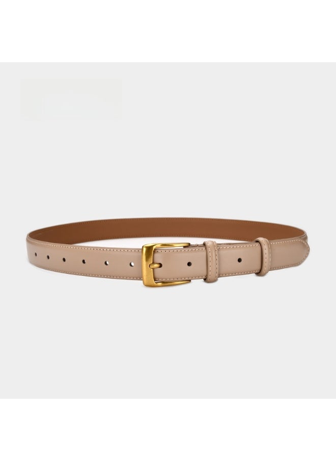 Vintage Belts for Women Casual Leather Multicolor 30252-shallow khakis