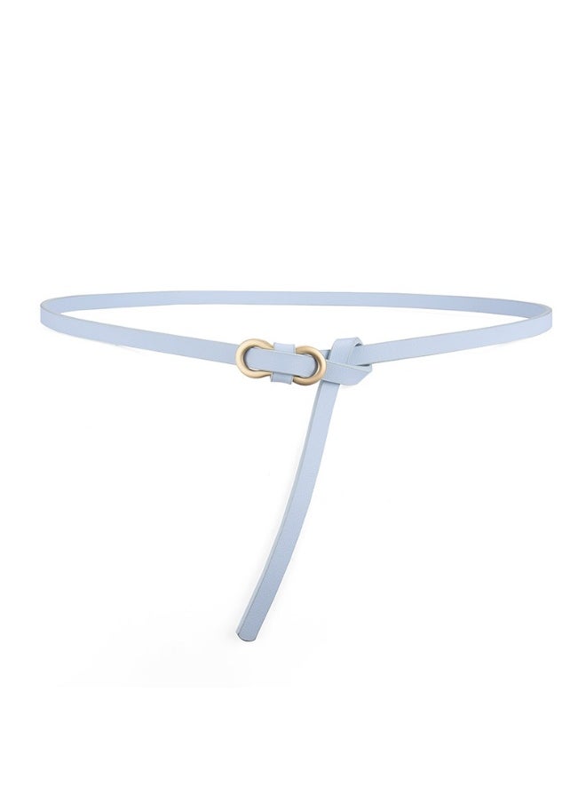 Popular belt womens high-grade fashion all-match dress shirt decorative suit Girls simple thin belt Sky Blue