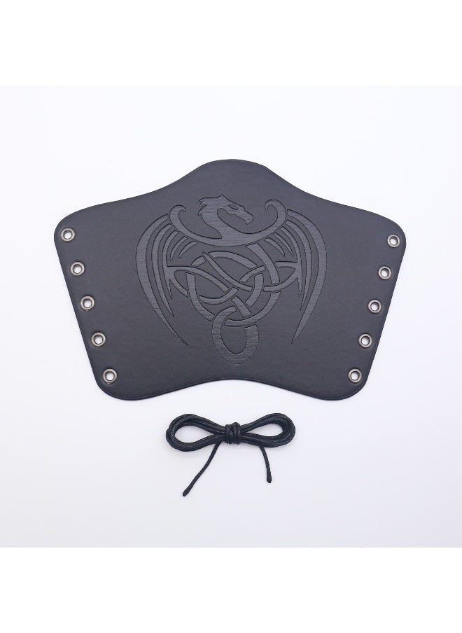 1 x 5 pcs Medieval Leather Wrist Guards Men Retro Punk VK205BK (1 black flying dragon)