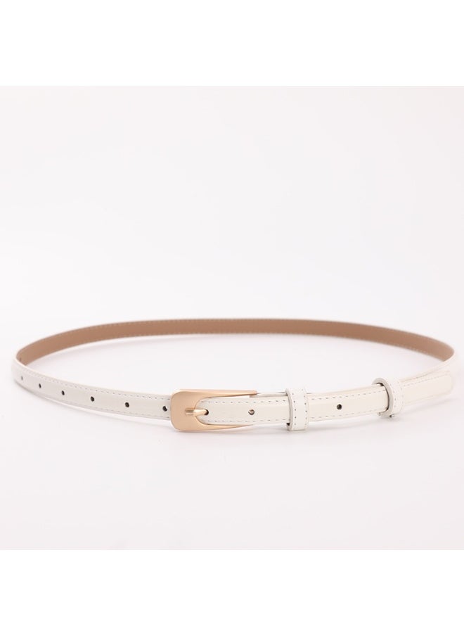 Chic Versatile PU Womens Belt for Jeans White