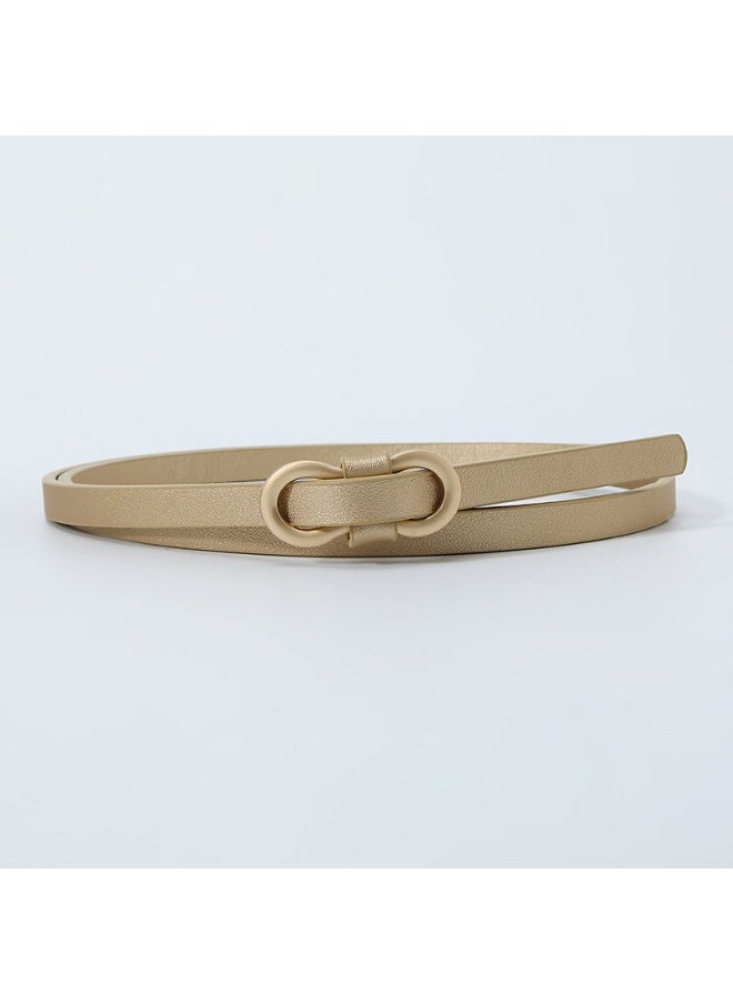 Elegant Thin Belt for Dresses Gold