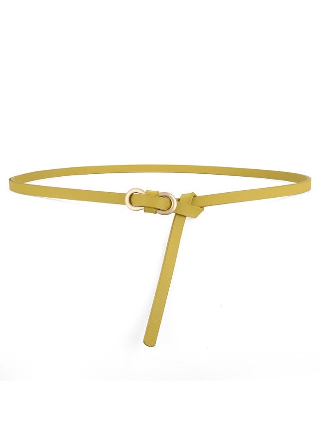 Popular belt womens high-grade fashion all-match dress shirt decorative suit Girls simple thin belt Yellow