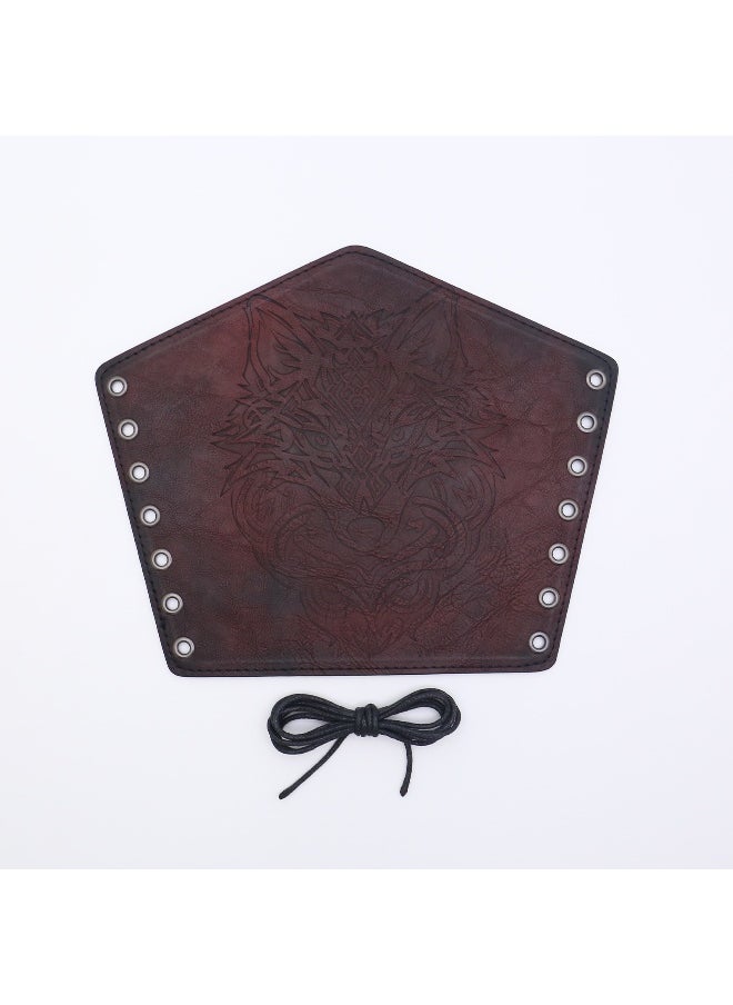 1 x 5 pcs Medieval Leather Wrist Guards Men Retro Punk VK236RD (1 reddish brown)