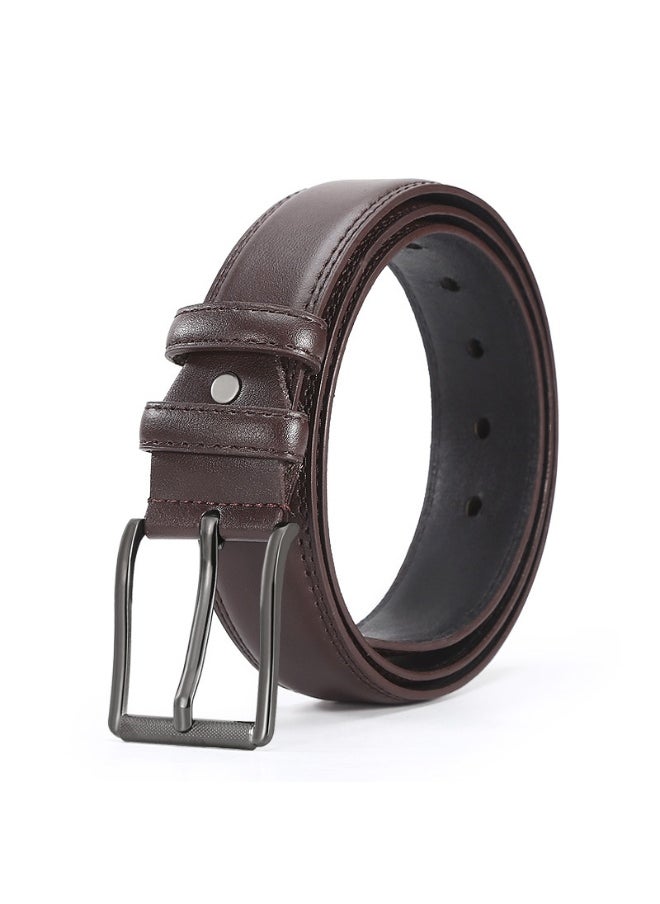 Mens Fashion Casual Alloy Pin-Buckle Belt Brown