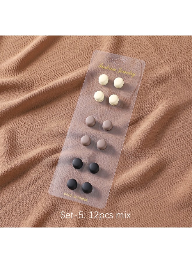 matte silk towel buckle strong magnetic buckle womens round silk towel buckle shawl dual-purpose brooch collar clip cufflinks in stock12 SET-5 12 SET-5