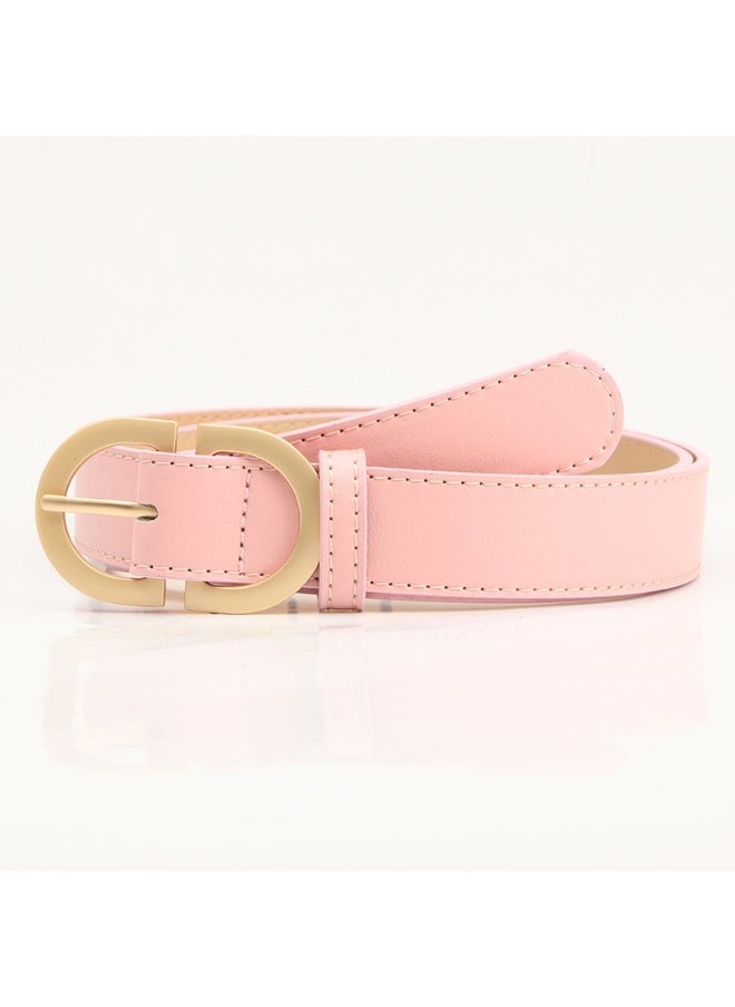 New Korean INS Style Ladies Belt Double D Buckle Pink