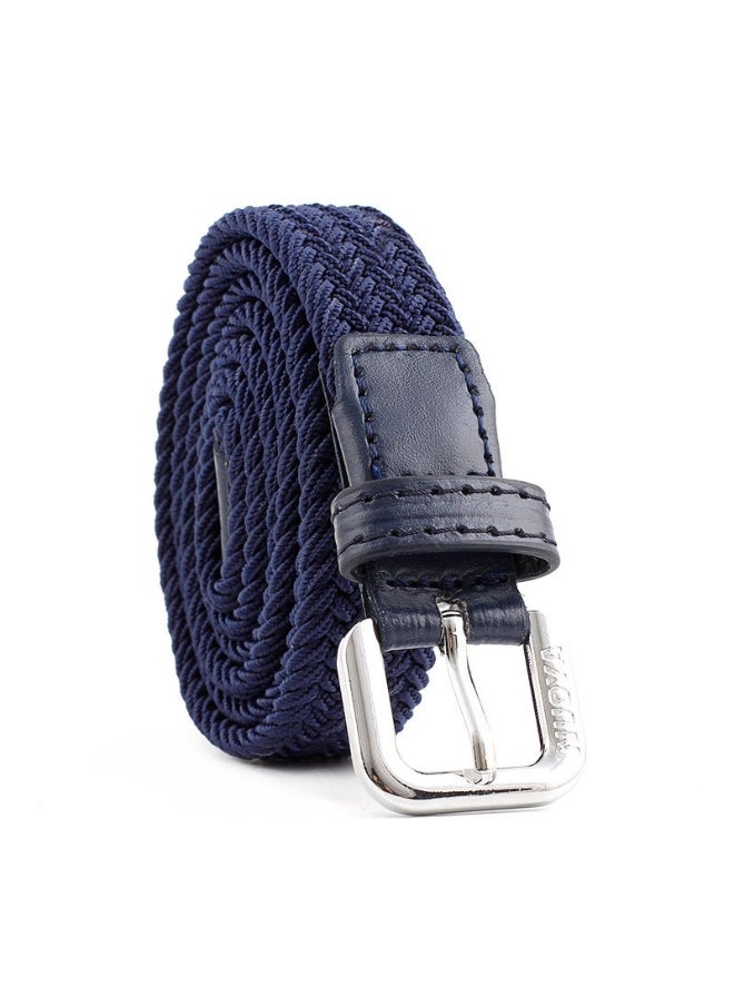 Unisex Elastic Woven Belt Casual Stretch Navy blue