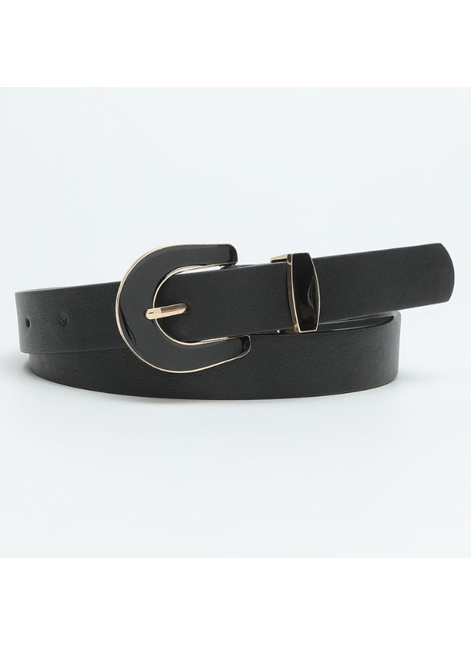 Fashion Alloy Resin Buckle Womens Belt Elegant Accessory White