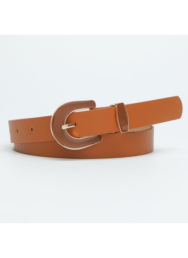 Fashion Alloy Resin Buckle Womens Belt Elegant Accessory White