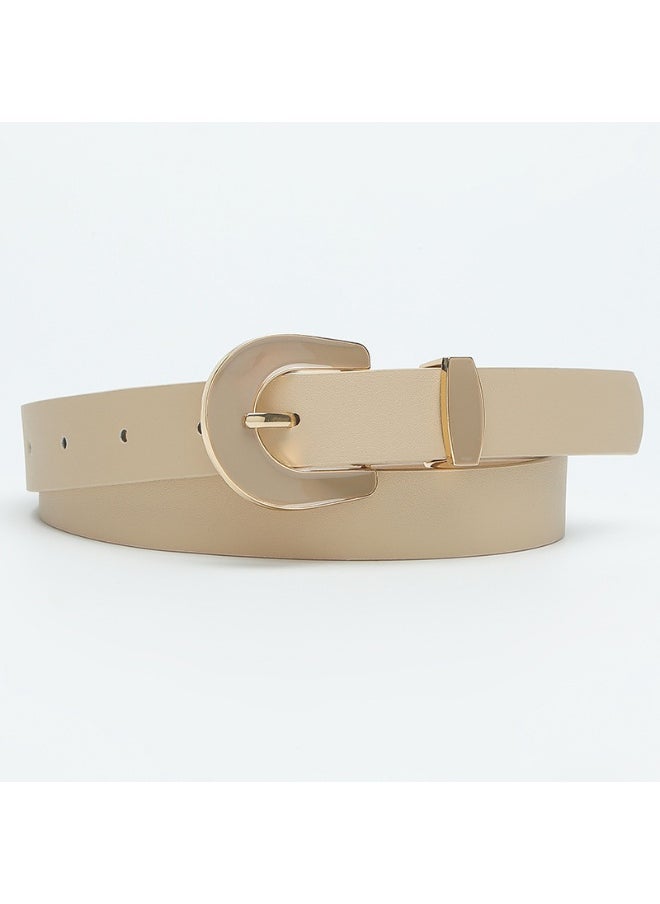 Fashion Alloy Resin Buckle Womens Belt Elegant Accessory White