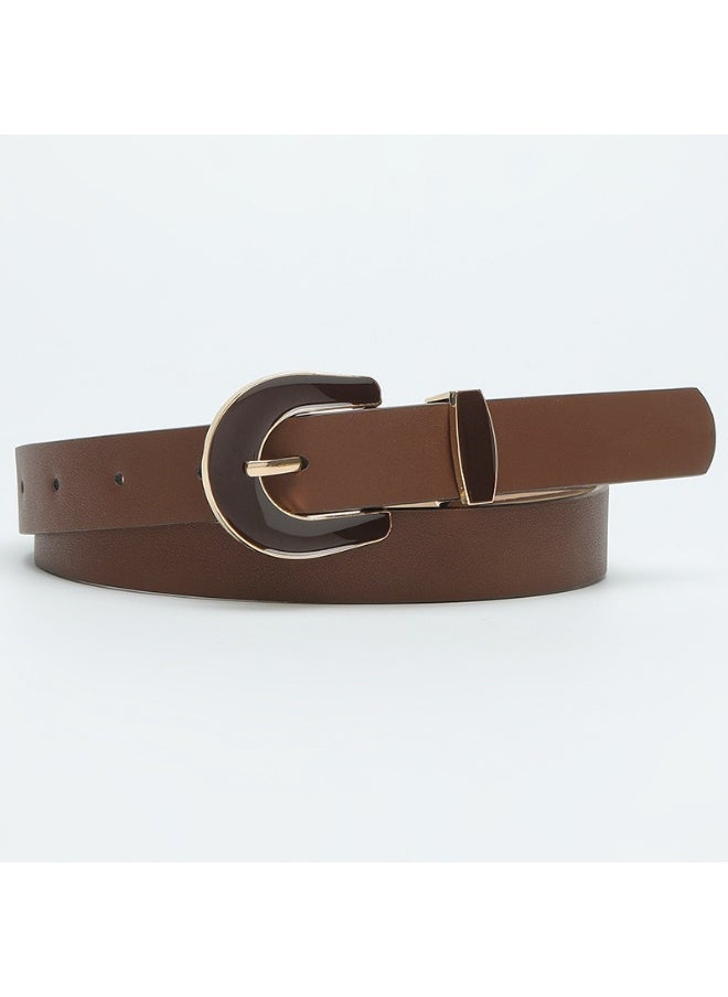 Fashion Alloy Resin Buckle Womens Belt Elegant Accessory White
