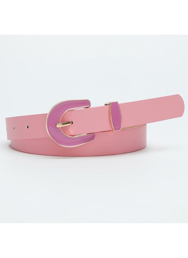 Fashion Alloy Resin Buckle Womens Belt Elegant Accessory White