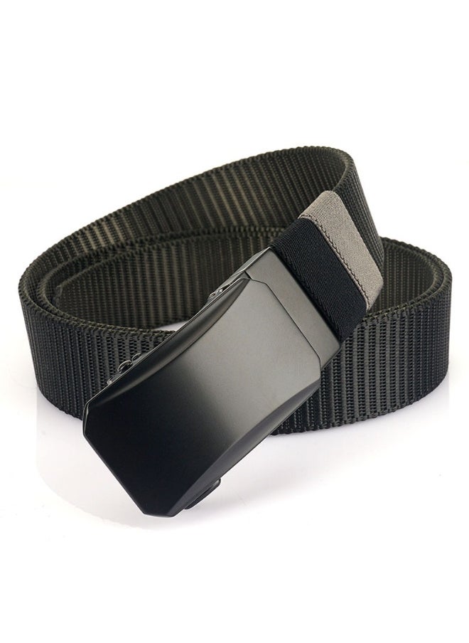 New 3.5 Rotating Buckle Nylon Canvas Belt for Men Black/dark gray