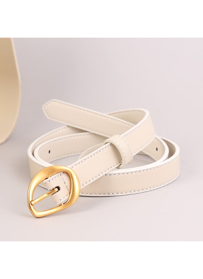 2023 Fashion Genuine Leather Ladies Belt Coffee silver