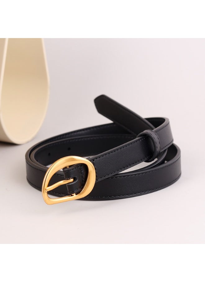 2023 Fashion Genuine Leather Ladies Belt Coffee silver