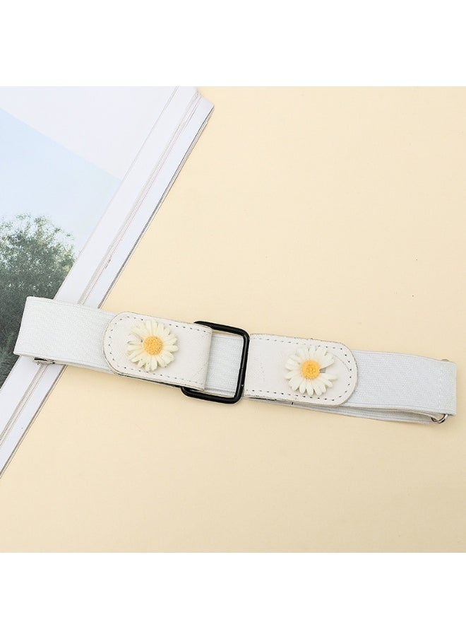 Invisible Elastic Waist Belt for Jeans SummerDaisy Denim White-2 Daisy Denim White-2