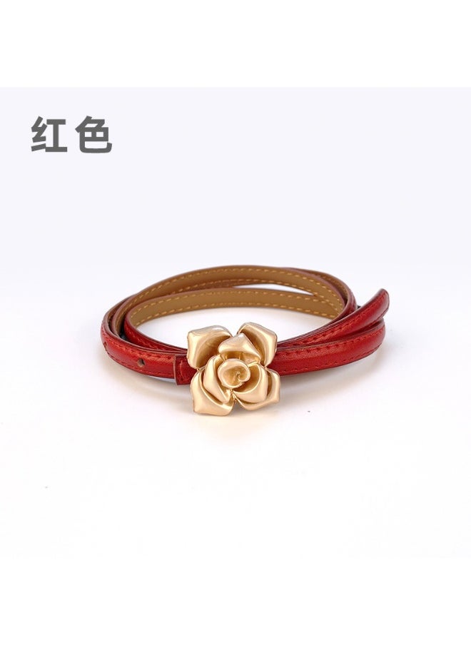New Leather Thin Womens Belt Floral Slimming Fashion Fuchsia 11175