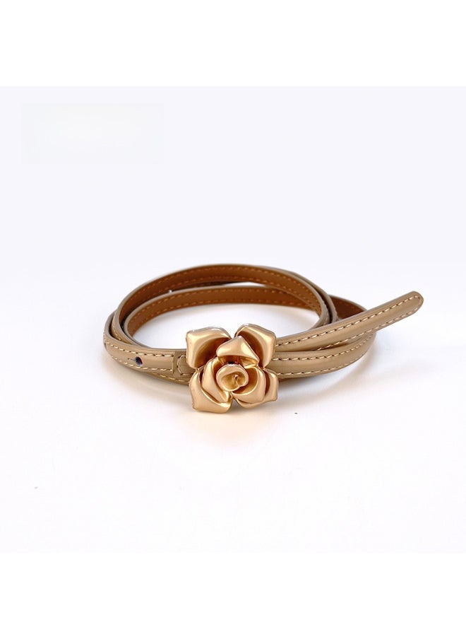 New Leather Thin Womens Belt Floral Slimming Fashion Fuchsia 11175
