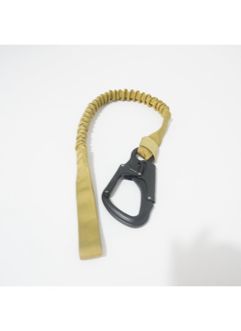 Outdoor Tactical Quick Hang Elastic Machine Descending Safety Rope Double Headed Fast Release Lock Buckle Frog Hook Carabiner khaki