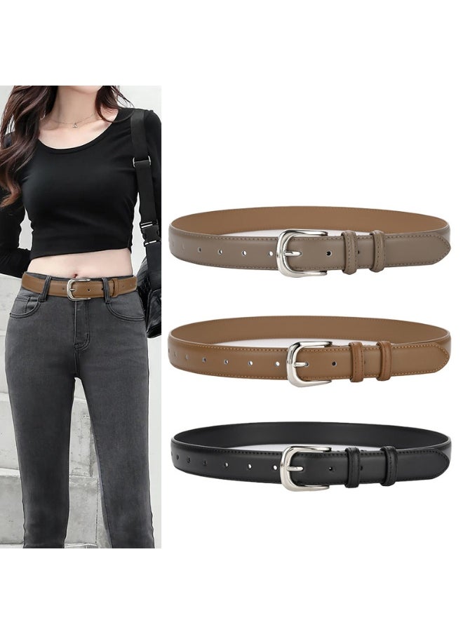 Fashionable Womens Leather Belt for Jeans and Skirts 30575-Black