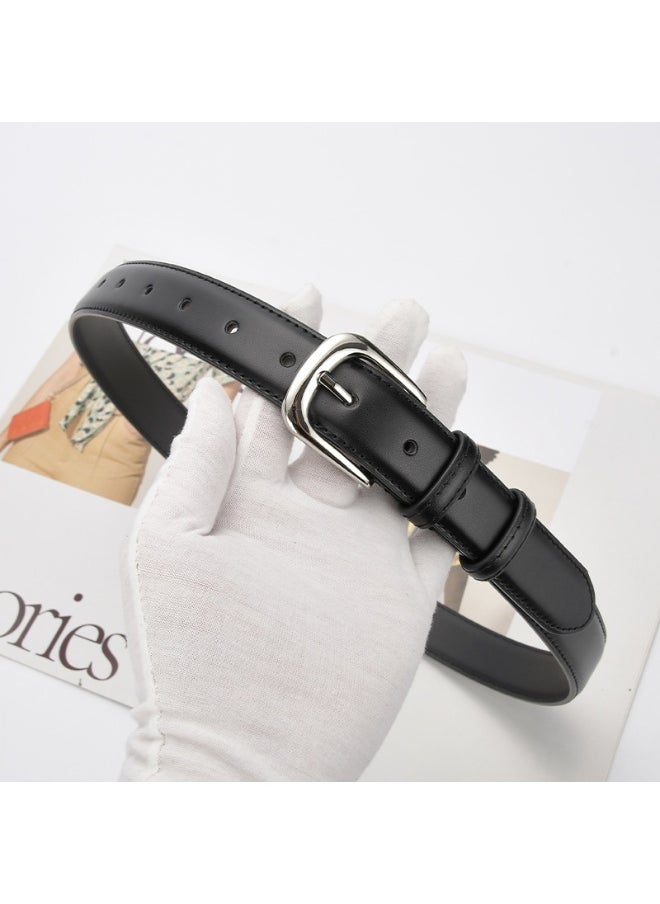 Fashionable Womens Leather Belt for Jeans and Skirts 30575-Black