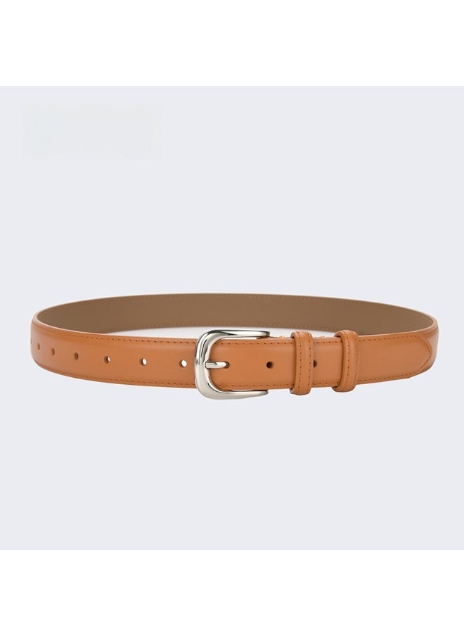 Fashionable Womens Leather Belt for Jeans and Skirts 30575-Coffee