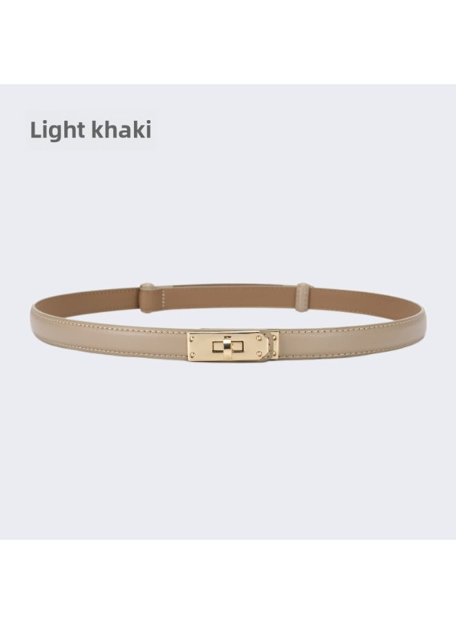 Chic Korean Slim Women Belt Elegant Dress Casual20552-gold buckle-light khaki 20552-gold buckle-light khaki