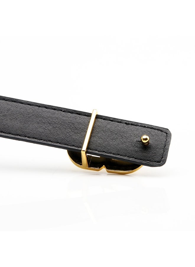 New Womens Alloy Buckle Belt Fashionable Versatile for Dresses White